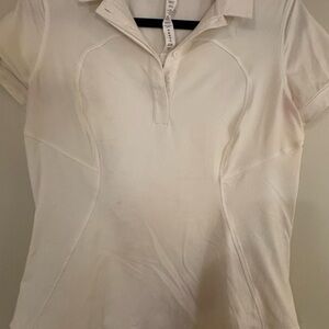 Lululemon Athletica Cream Fitted Polo Shirt